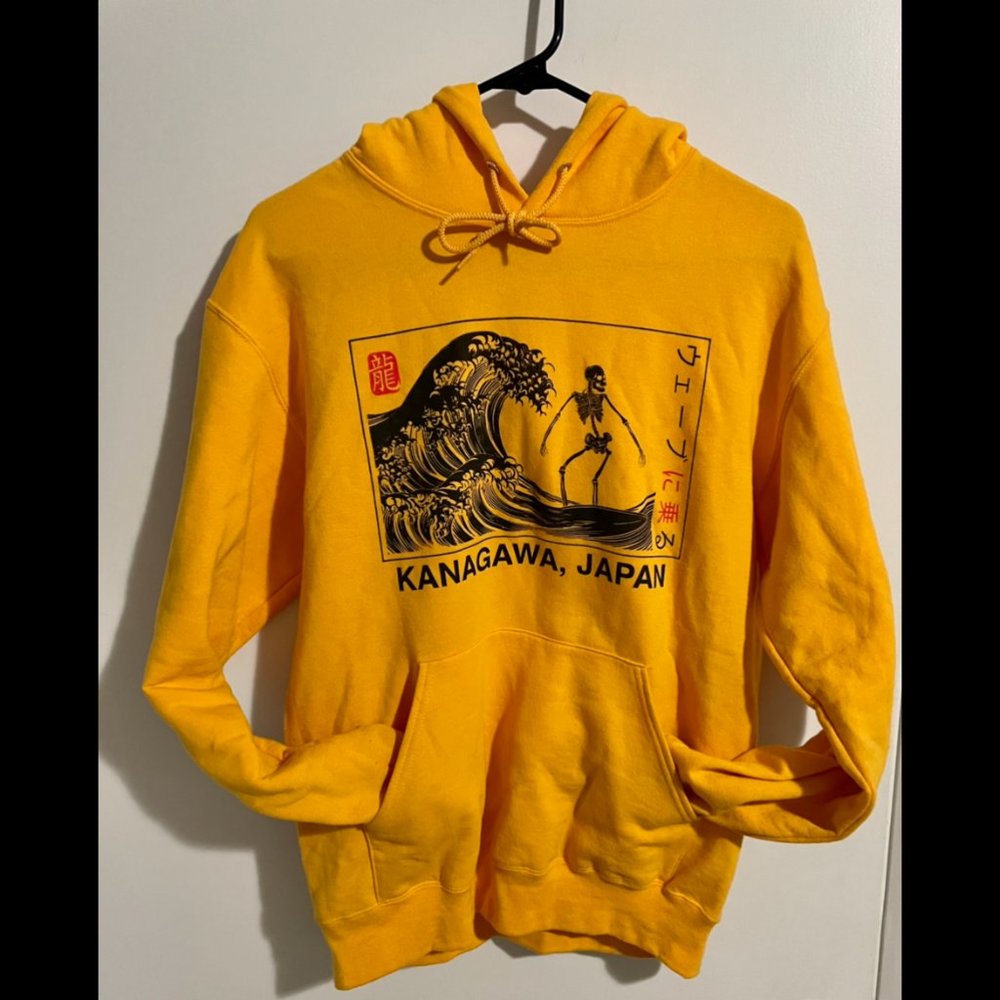 Artist Union Great Wave of Kanagawa Japan Hoodie Sweatshirt Size Small